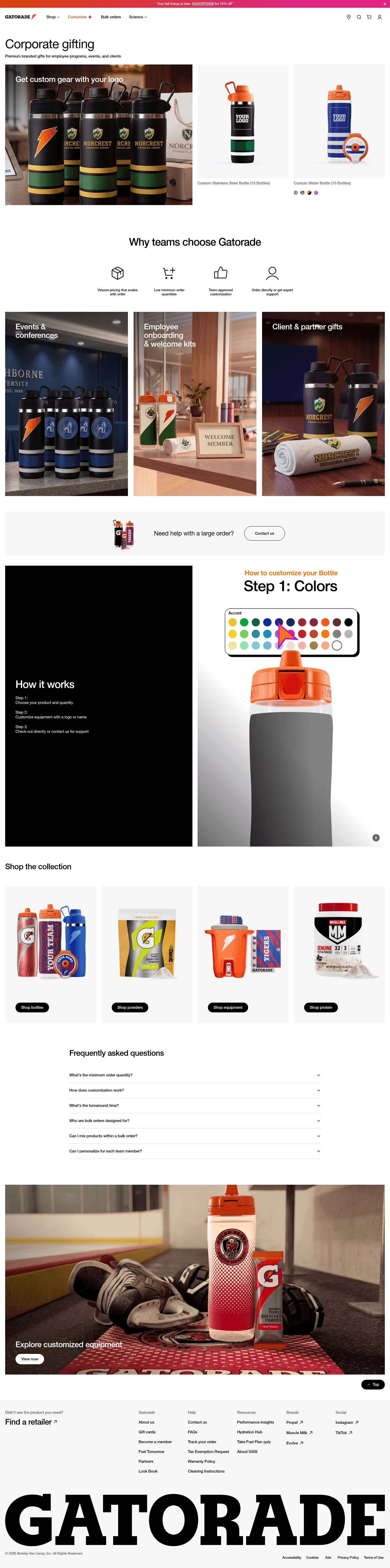gatorade.com/corporate-gifting on desktop