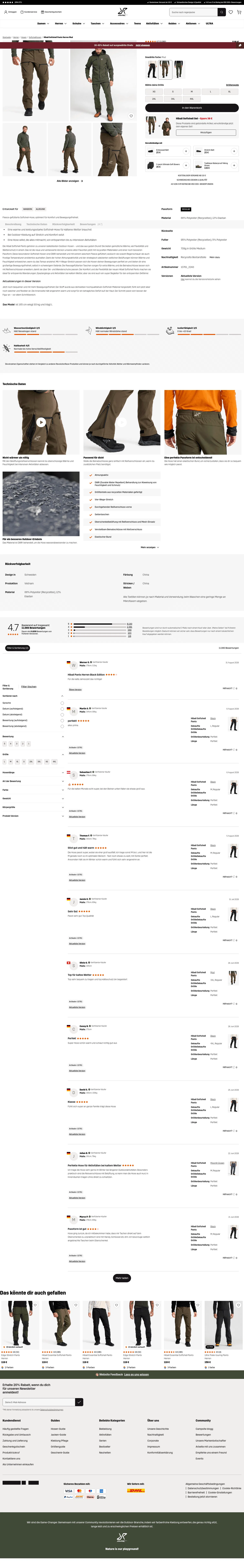 revolutionrace.de/herren/hosen/softshellhosen/hiball-softshell-pants-men on desktop, full screenshot
