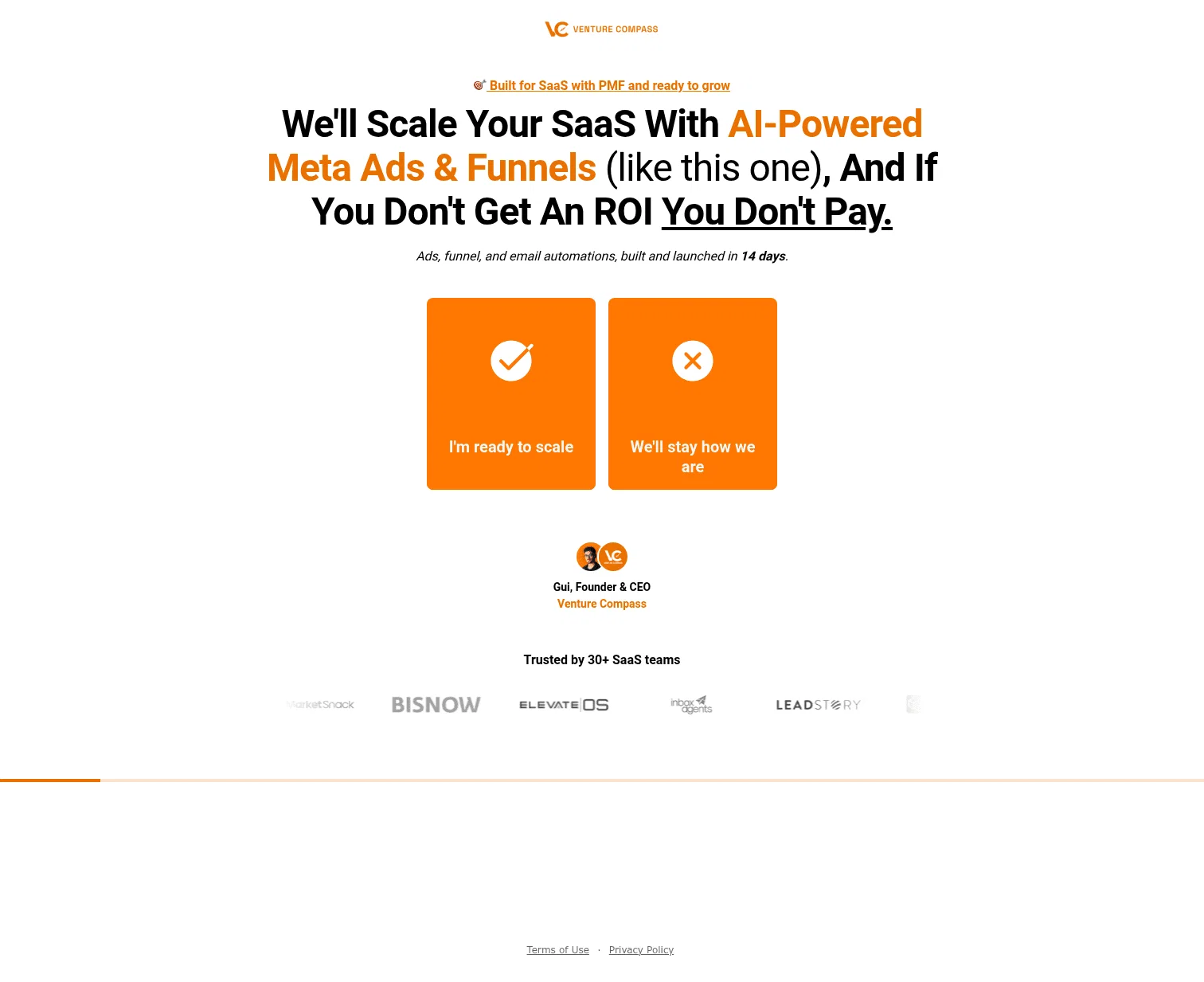 go.venturecompass.agency/meta on desktop
