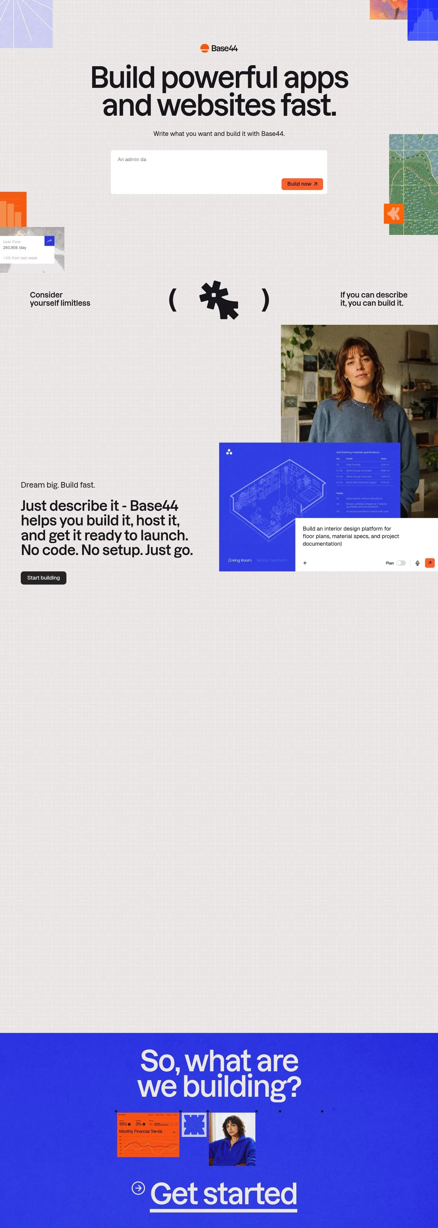 base44.com/lp-websites on desktop, full screenshot