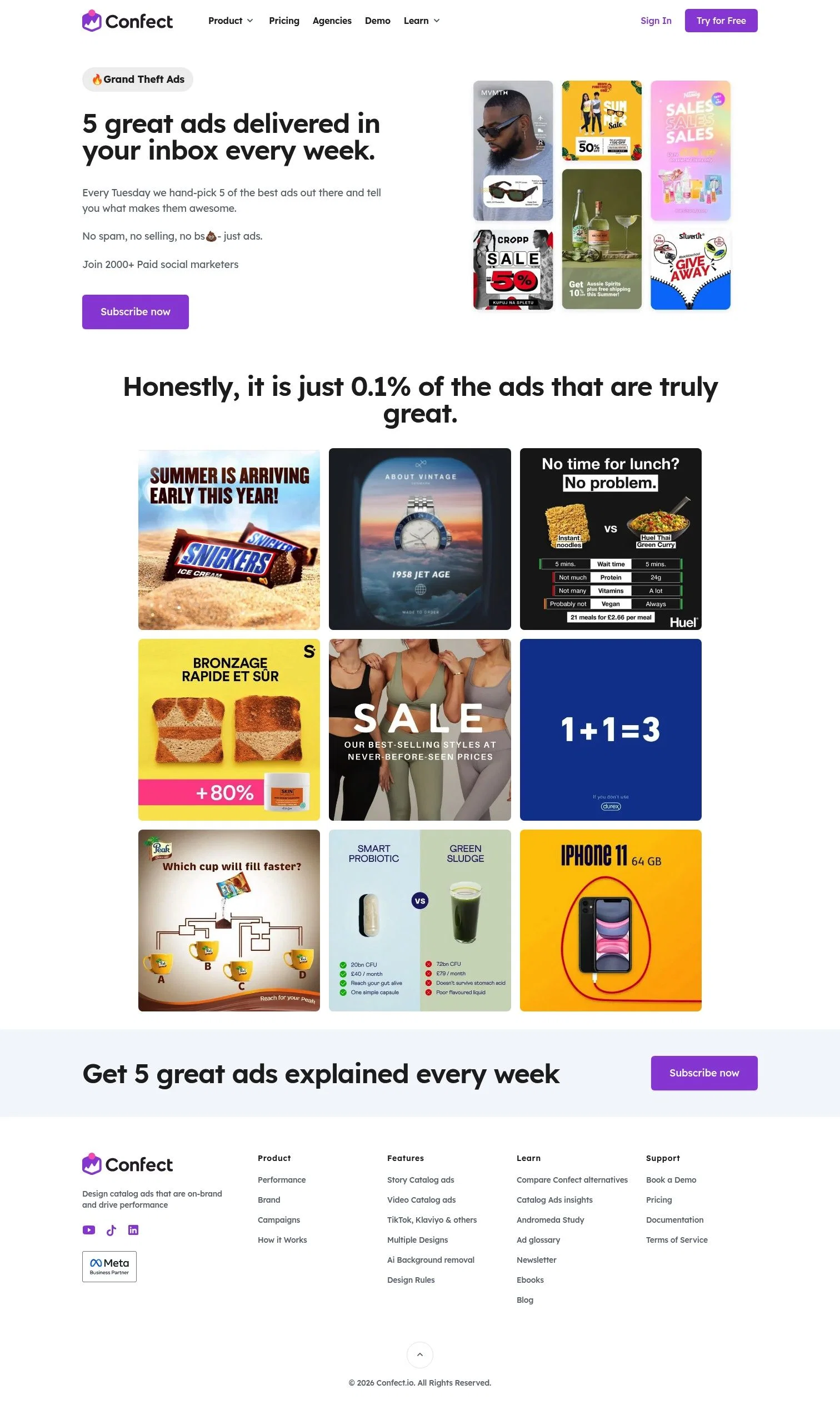 Confect landing page