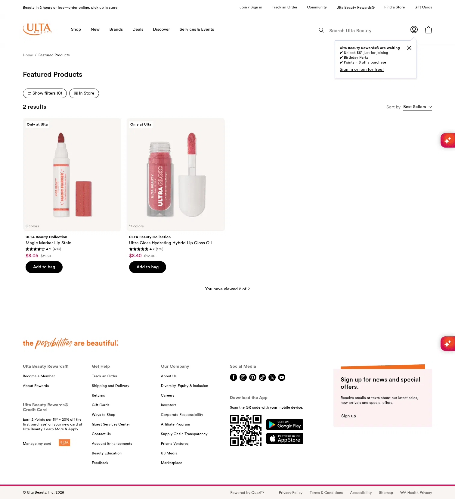 ulta.com/featured/wk24_ubc_lip on desktop, full screenshot