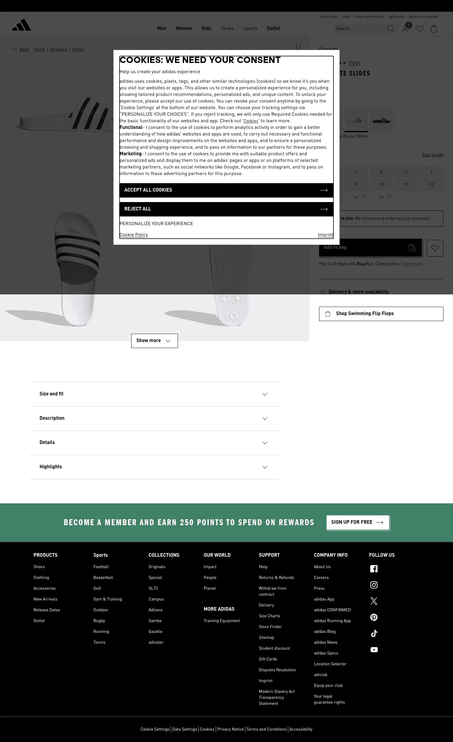 adidas.co.uk/adilette-slides/280648.html on desktop