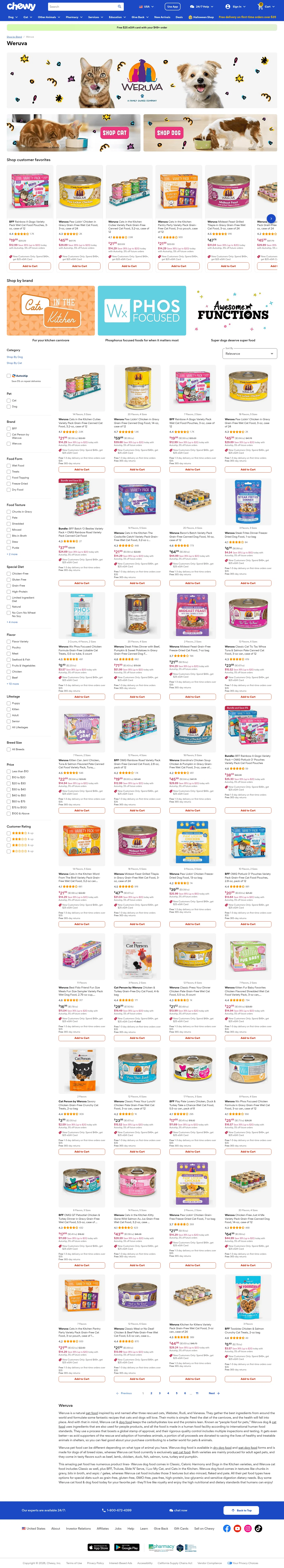 chewy.com/brands/weruva-7730 on desktop, full screenshot