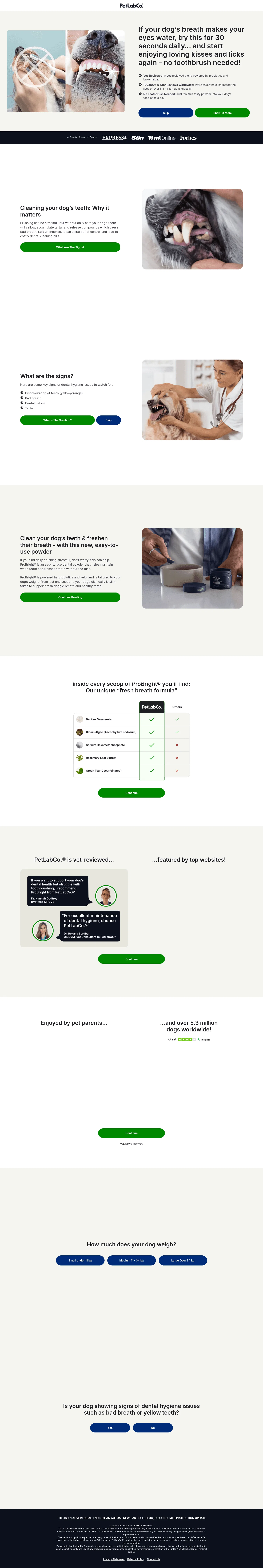 campaigns.petlabco.co.uk/prb_quizw_uk on desktop, full screenshot
