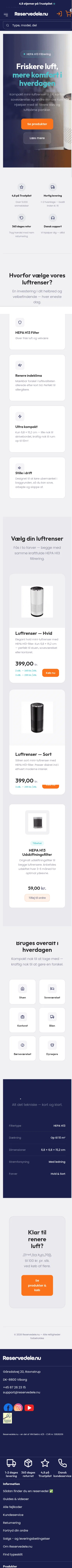 reservedele.nu/luftrensere on mobile