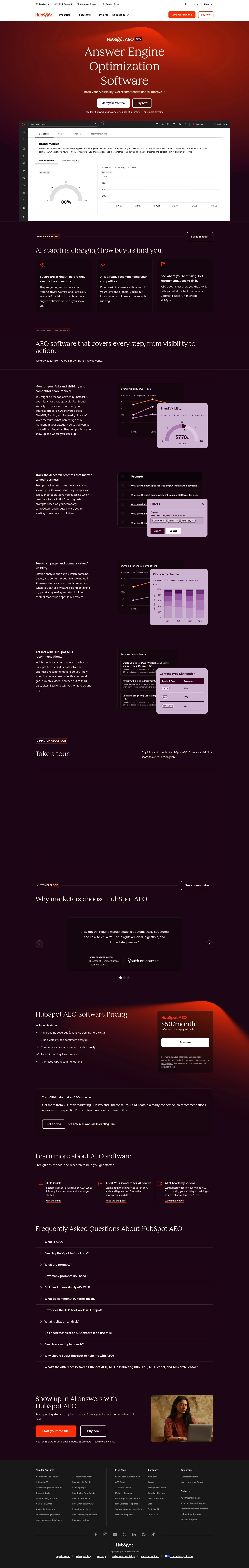 hubspot.com/products/aeo on desktop