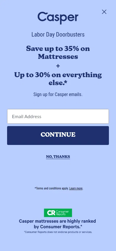 casper.com/products/headboard-bliss on mobile