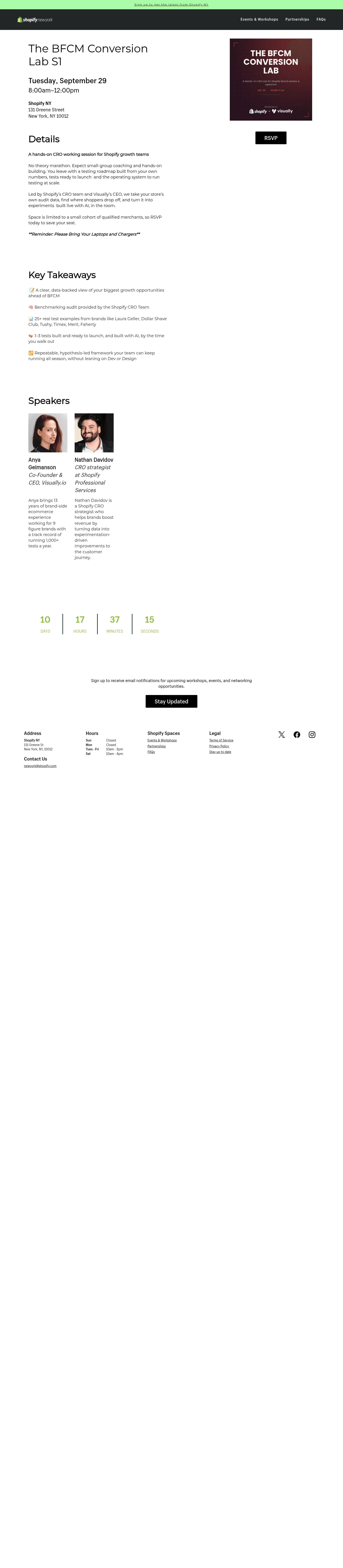 thebfcmconversionlab1.splashthat.com on desktop, full screenshot