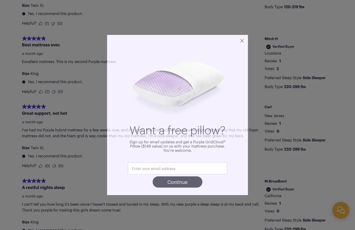 purple.com/mattresses/restore on desktop