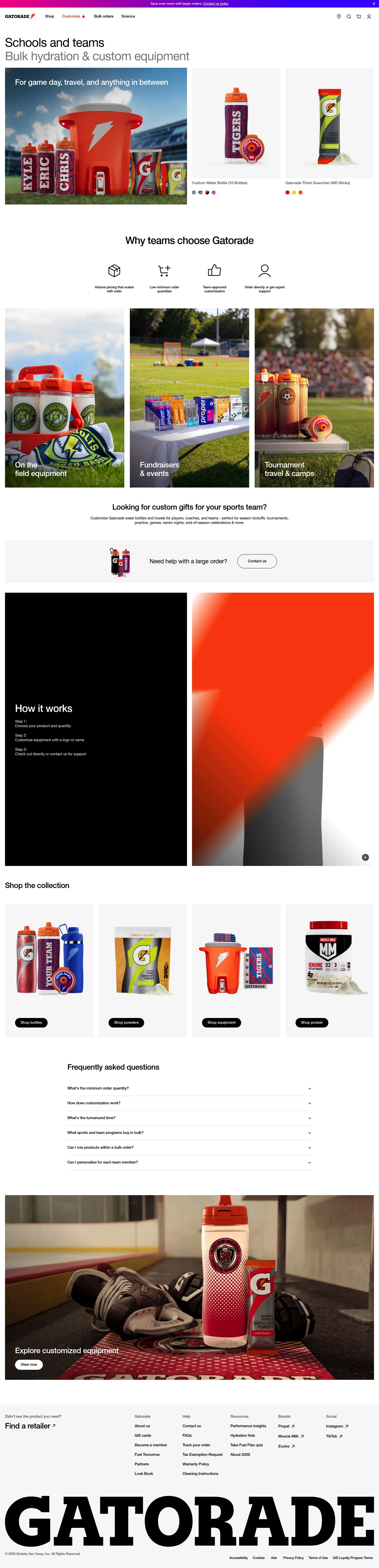 gatorade.com/schools-and-teams on desktop