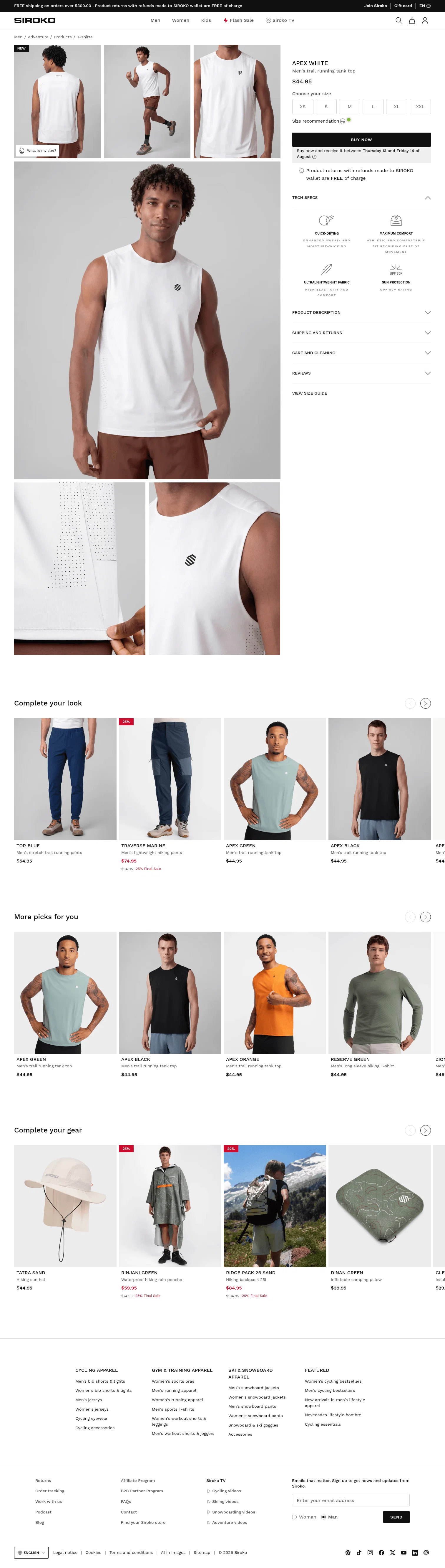 siroko.com/p/apex-white-trail-running-tank-top-men on desktop