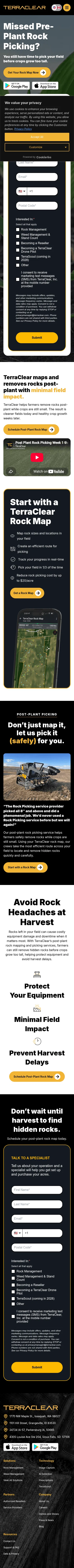 terraclear.com/post-plant-picking-a on mobile, full screenshot
