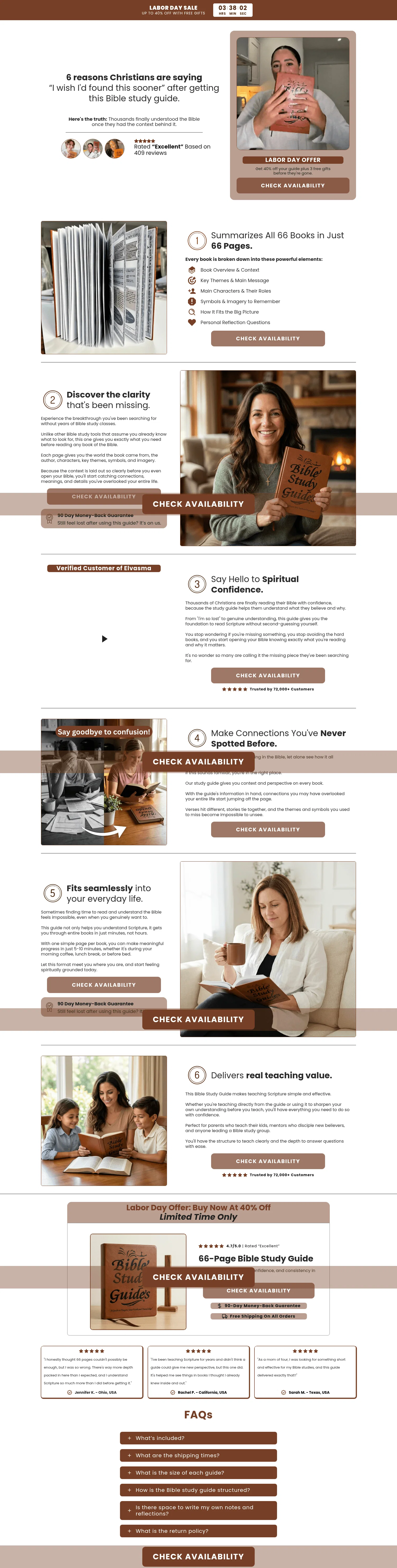 Elvasma landing page