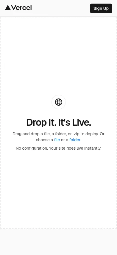 vercel.com/drop on mobile