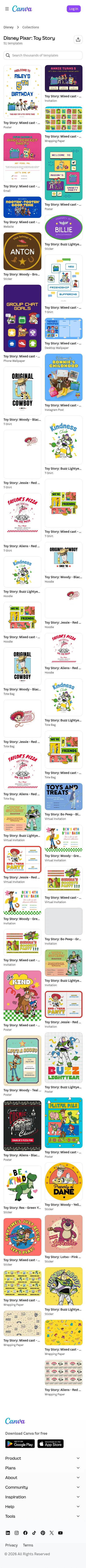 canva.com/p/disney/collections/AZ6QWEf1f1Nglp_g1B4D9w on mobile, full screenshot