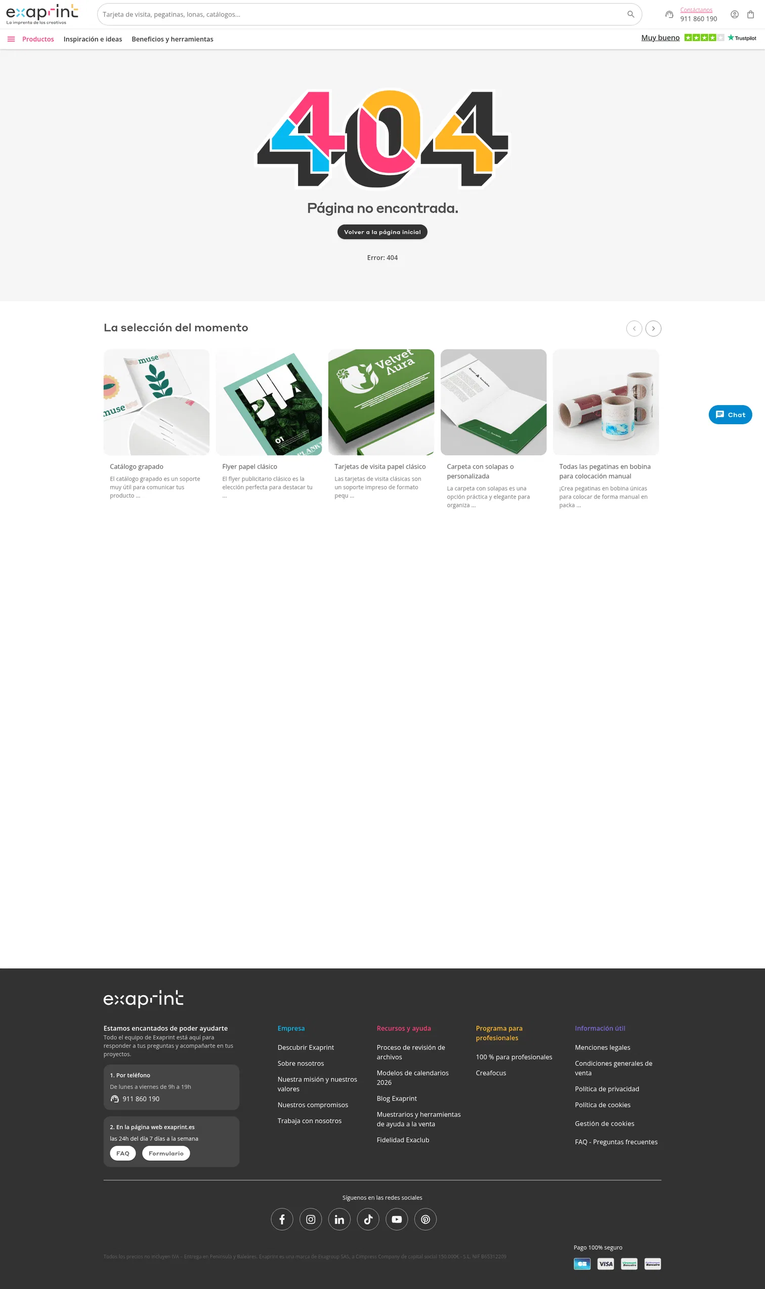 exaprint.es/producto/totem-apilable on desktop, full screenshot