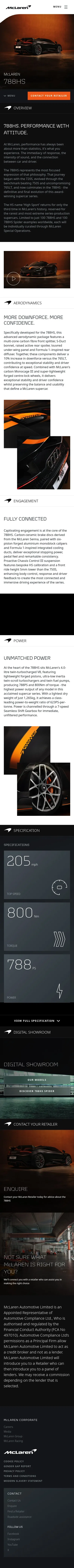 mclaren.com/cars/gl_en/788hs on mobile, full screenshot