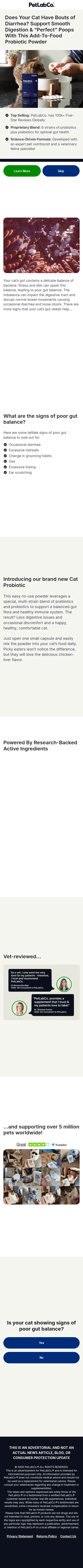 campaigns.thepetlabco.com/cp0d_quizw_diarrhea on mobile, full screenshot