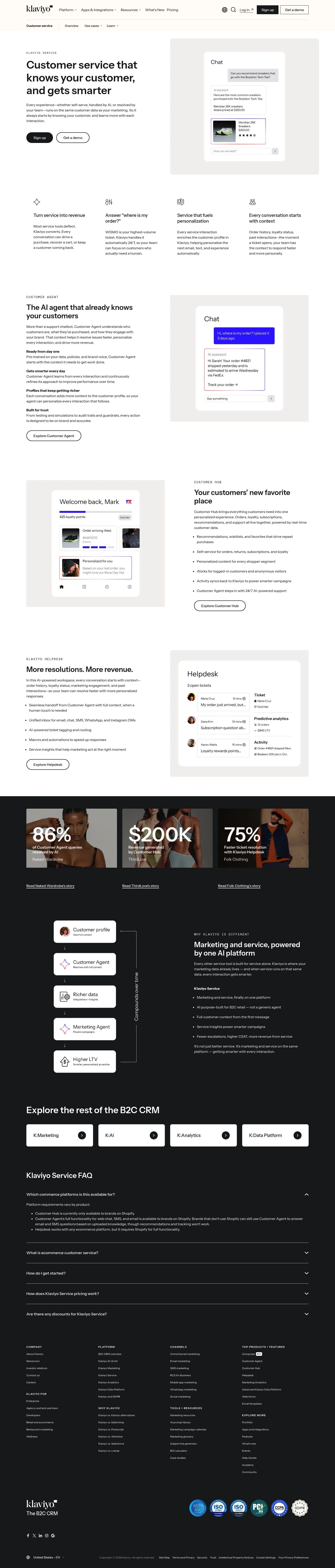 klaviyo.com/uk/solutions/customer-service on desktop
