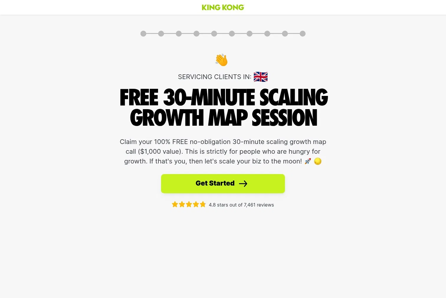 kingkong.co/30-minute-strategy-session on desktop, full screenshot
