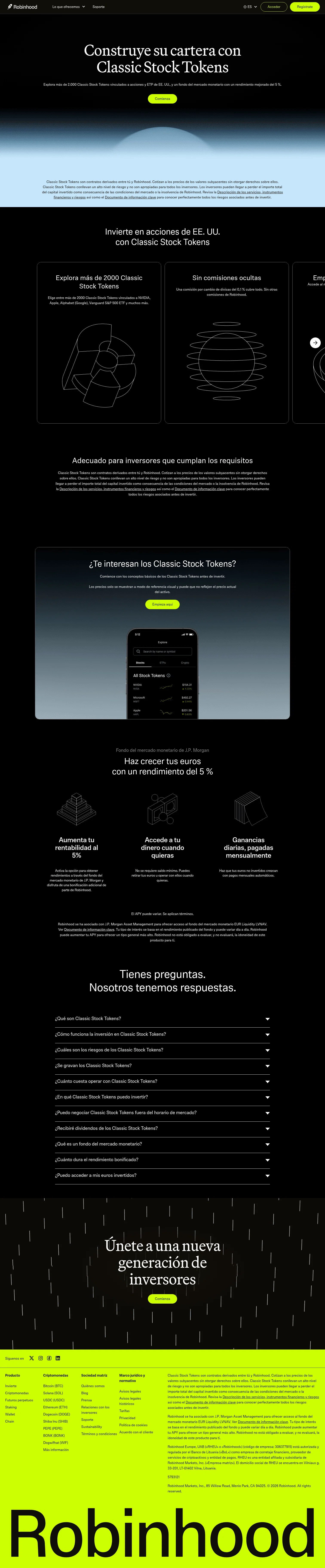 robinhood.com/eu/es/invest on desktop