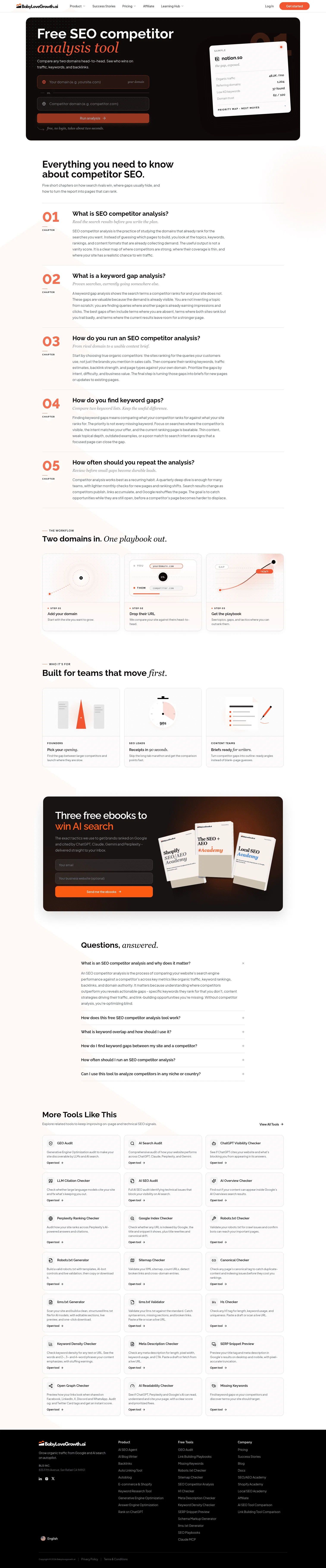 babylovegrowth.ai/en/free-tools/seo-competitor-analysis on desktop