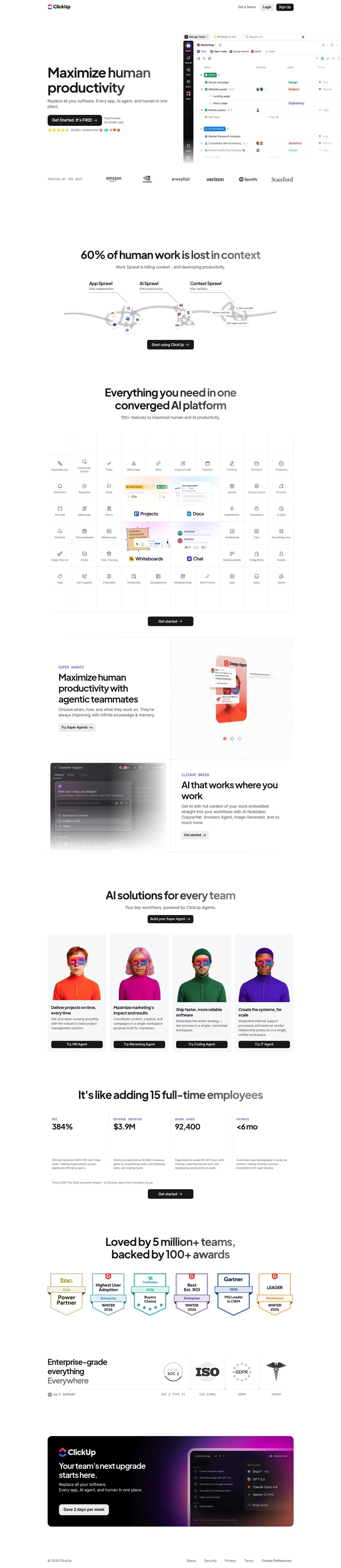 clickup.com/lp/get-started on desktop, full screenshot