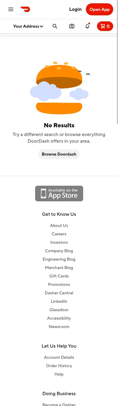 doordash.com/search/store/Lunch on mobile, full screenshot