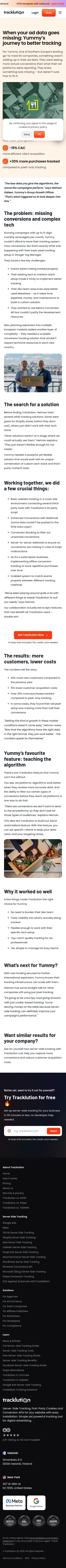 tracklution.com/success-stories/yummy on mobile, full screenshot