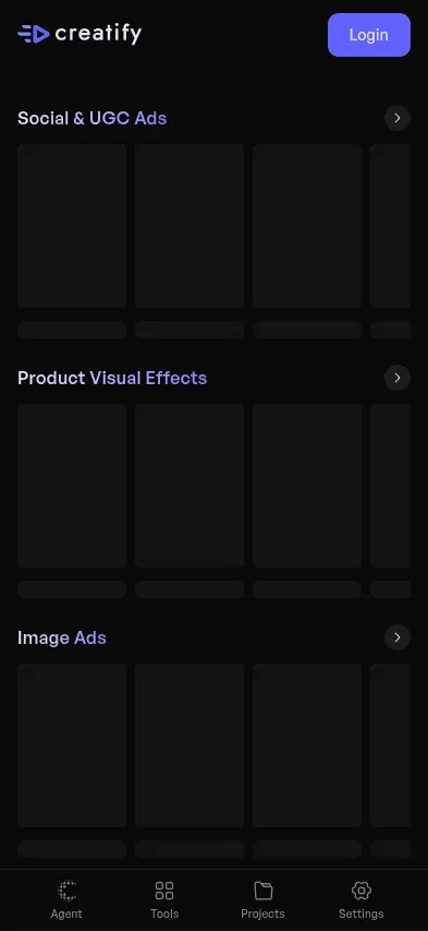 app.creatify.ai/inspiration/share on mobile, full screenshot