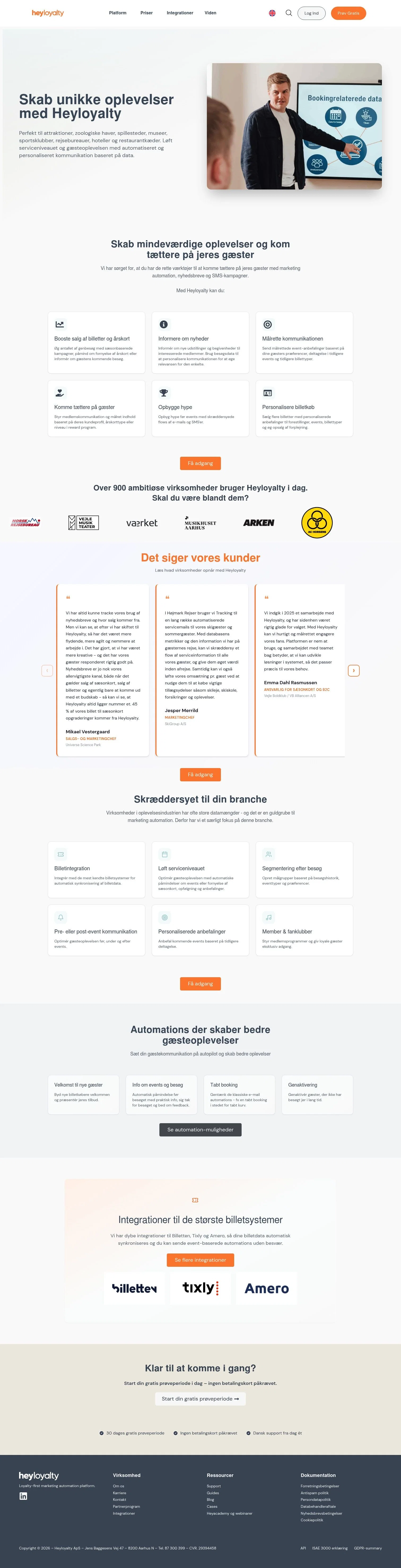 heyloyalty.com/heyloyalty-til-oplevelsesindustrien on desktop