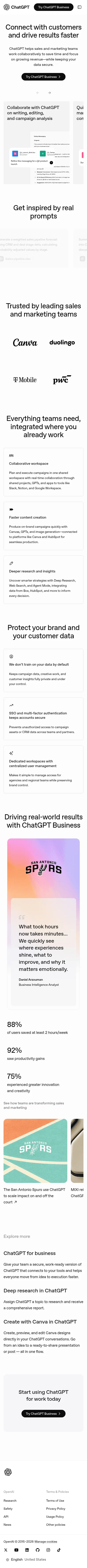 chatgpt.com/business/ai-for-sales-marketing on mobile
