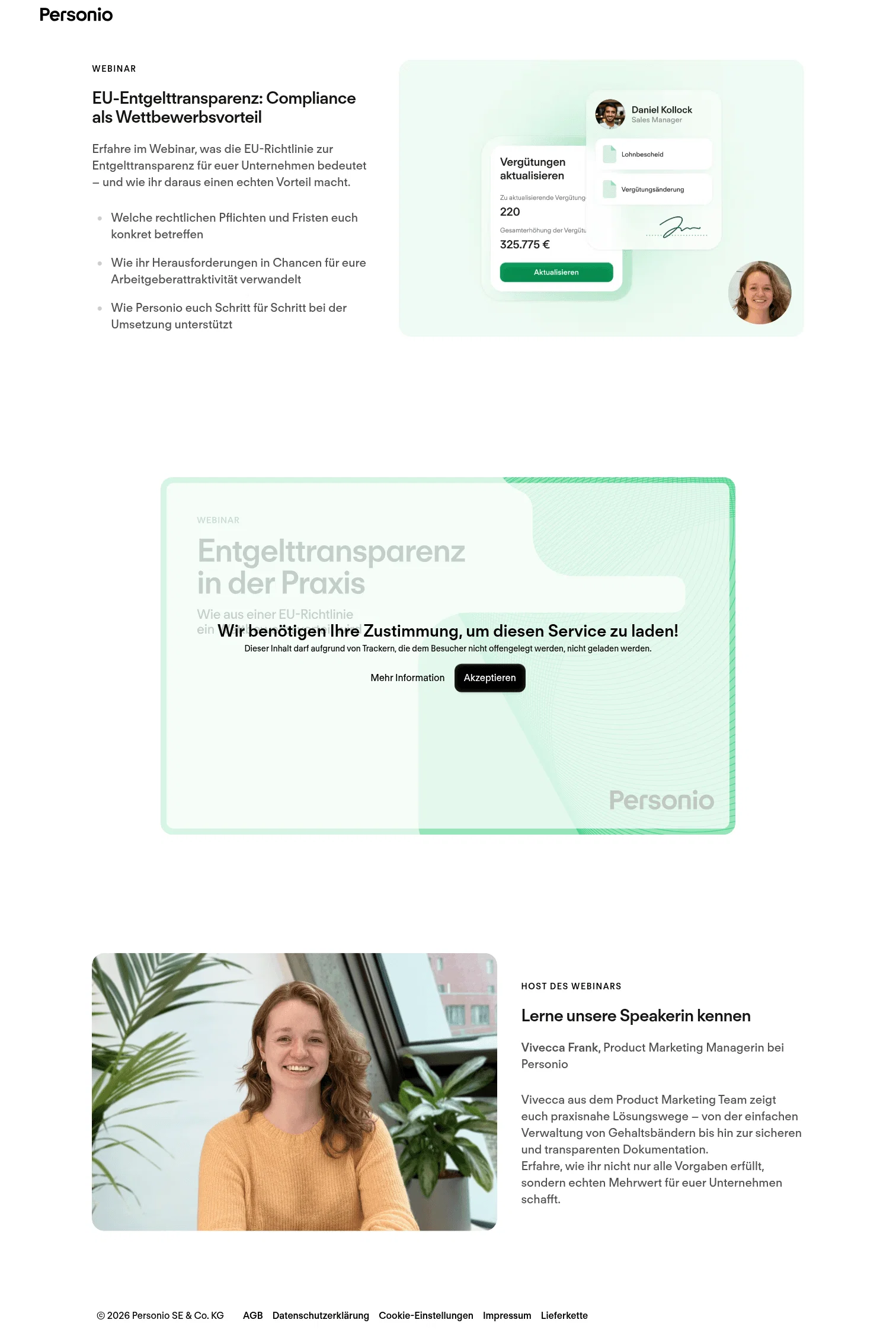 Personio landing page