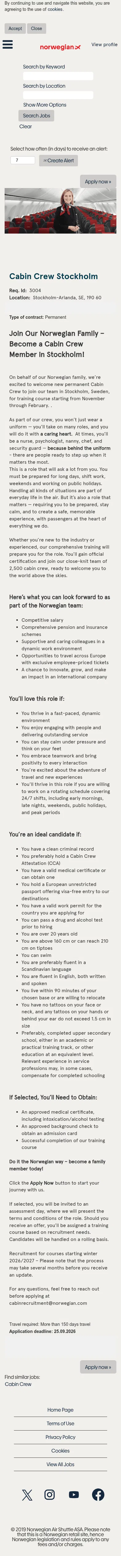 careers.norwegian.com/job/Stockholm-Arlanda-Cabin-Crew-Stockholm-190-60/1363060957 on mobile, full screenshot