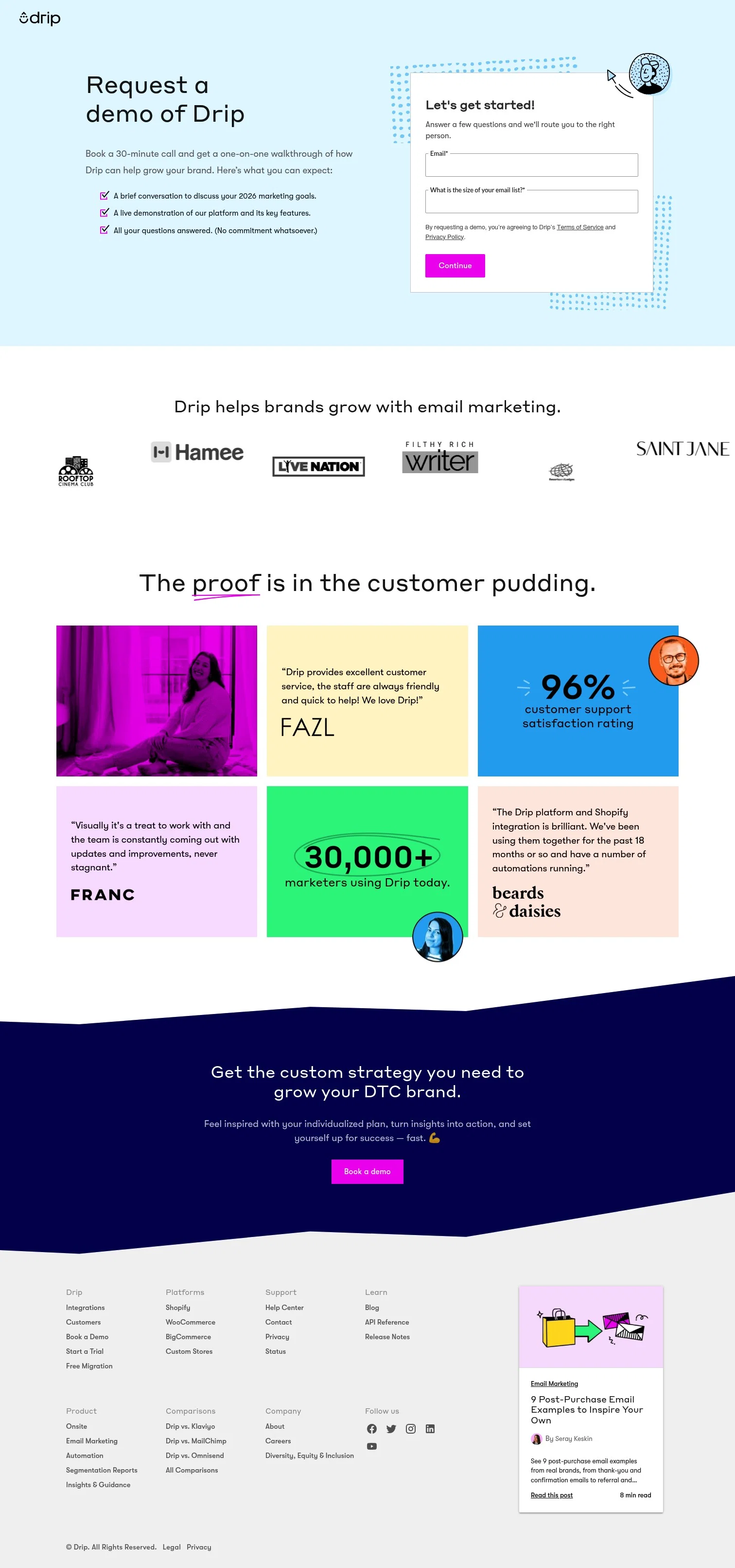 drip.com/book-a-demo on desktop