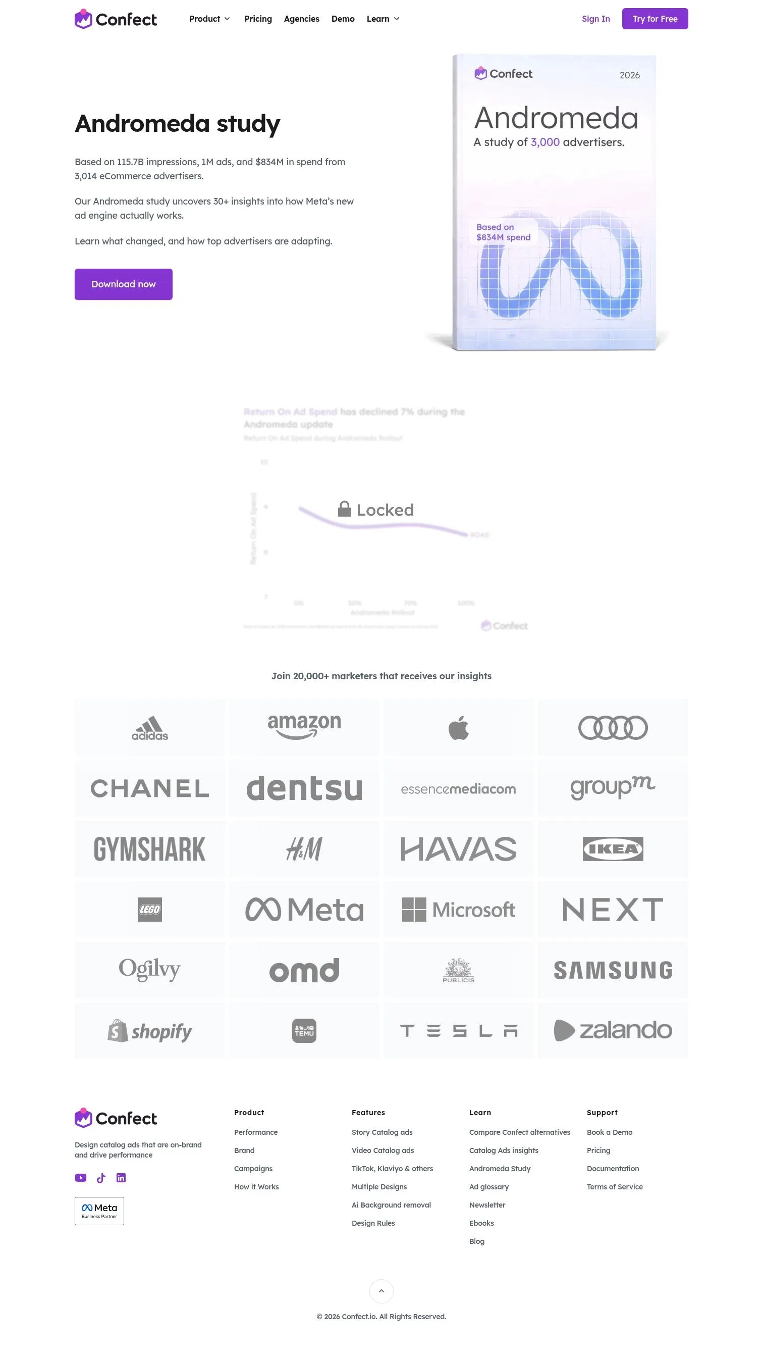 confect.io/meta-andromeda on desktop, full screenshot