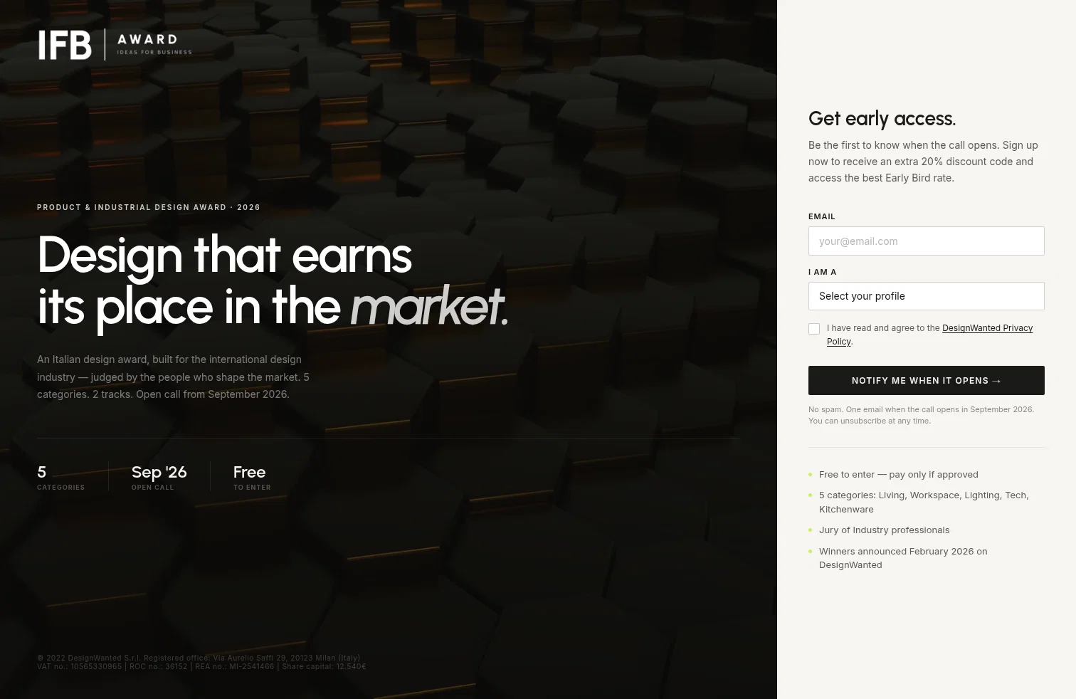 DesignWanted landing page