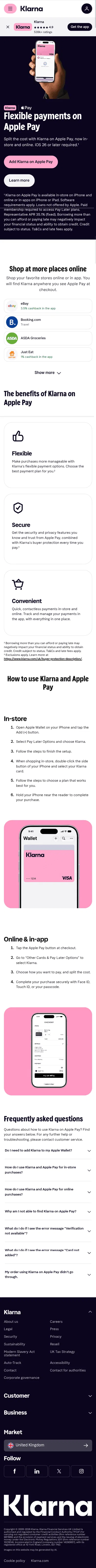 klarna.com/uk/klarna-apple-pay on mobile, full screenshot