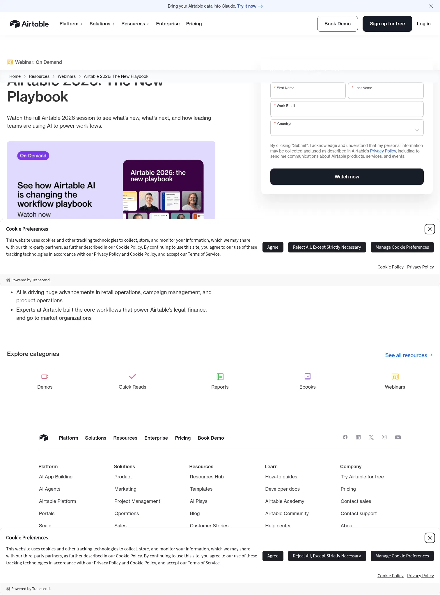 airtable.com/lp/resources/webinars/airtable-2026-the-new-playbook on desktop, full screenshot
