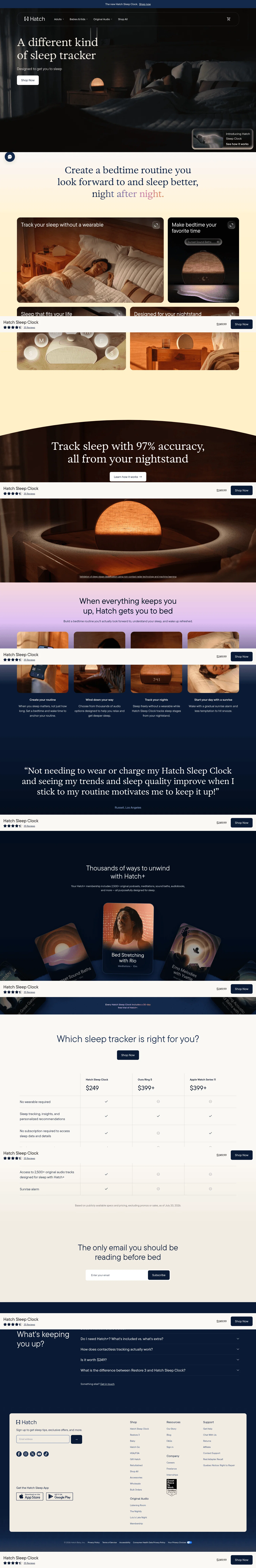 Hatch landing page