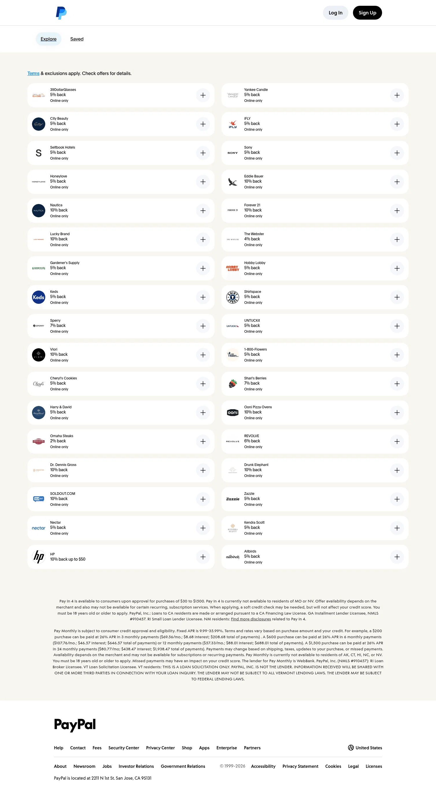 paypal.com/offers on desktop