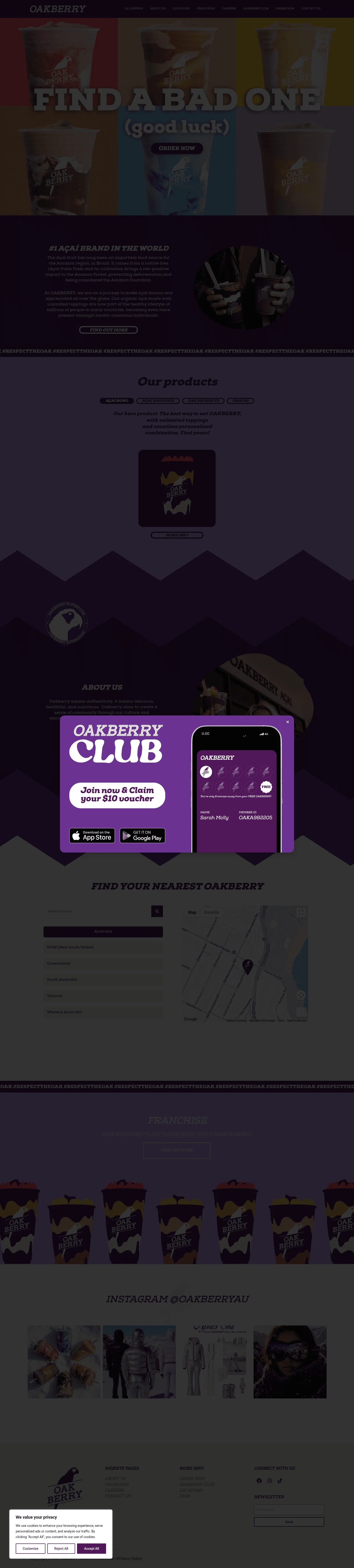 oakberry.com.au on desktop