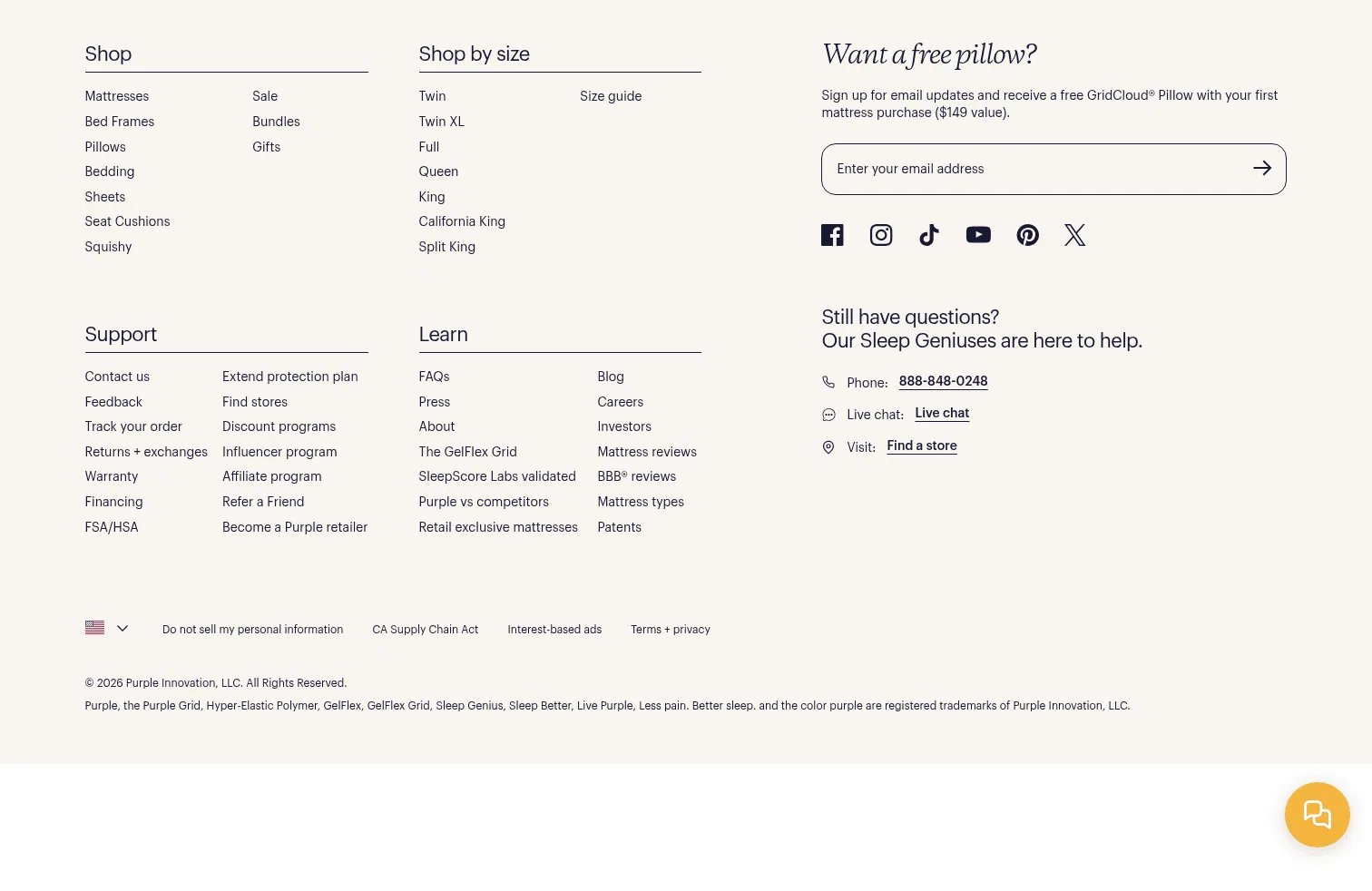 Purple landing page