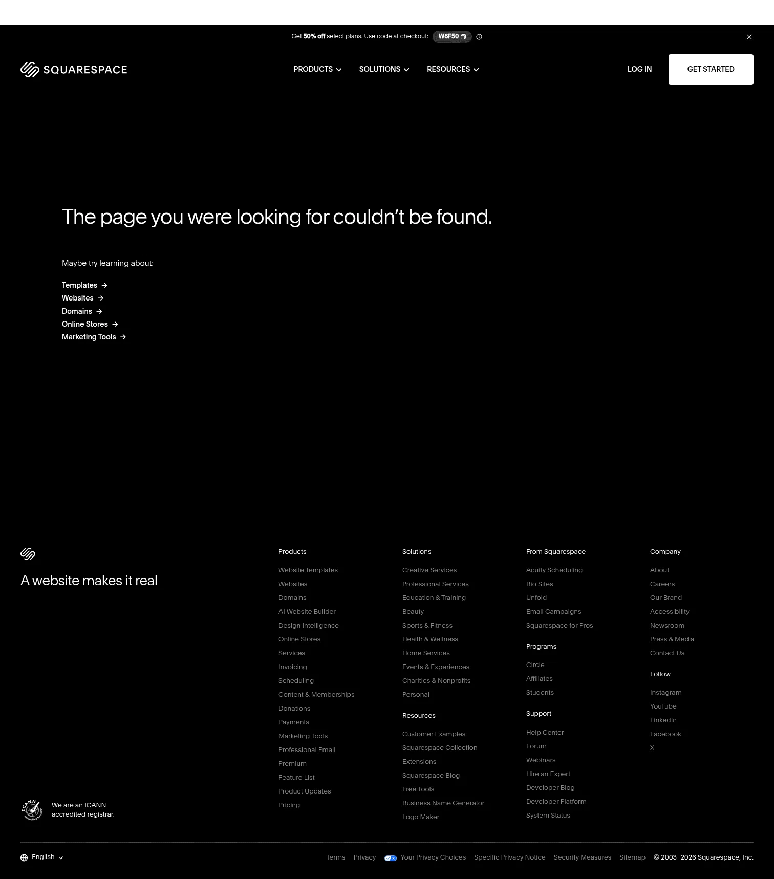 squarespace.com/go/build-a-website on desktop