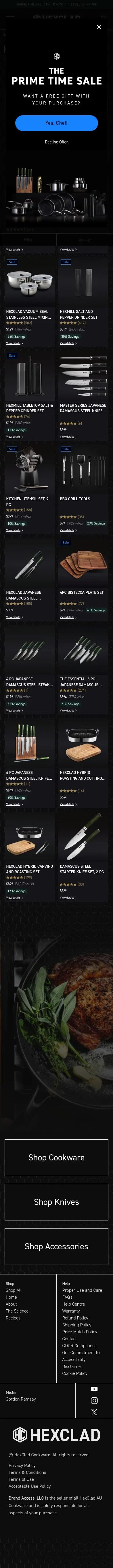 hexclad.com.au/collections/hexclad-sets on mobile, full screenshot