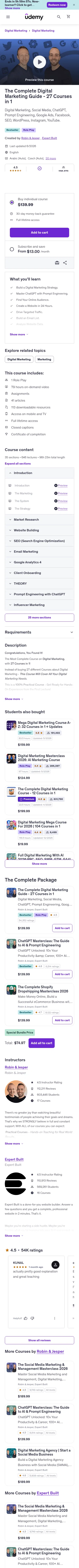 udemy.com/digital-marketing-guide on mobile, full screenshot