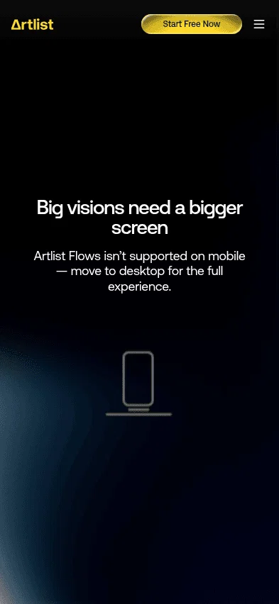 flows.artlist.io on mobile