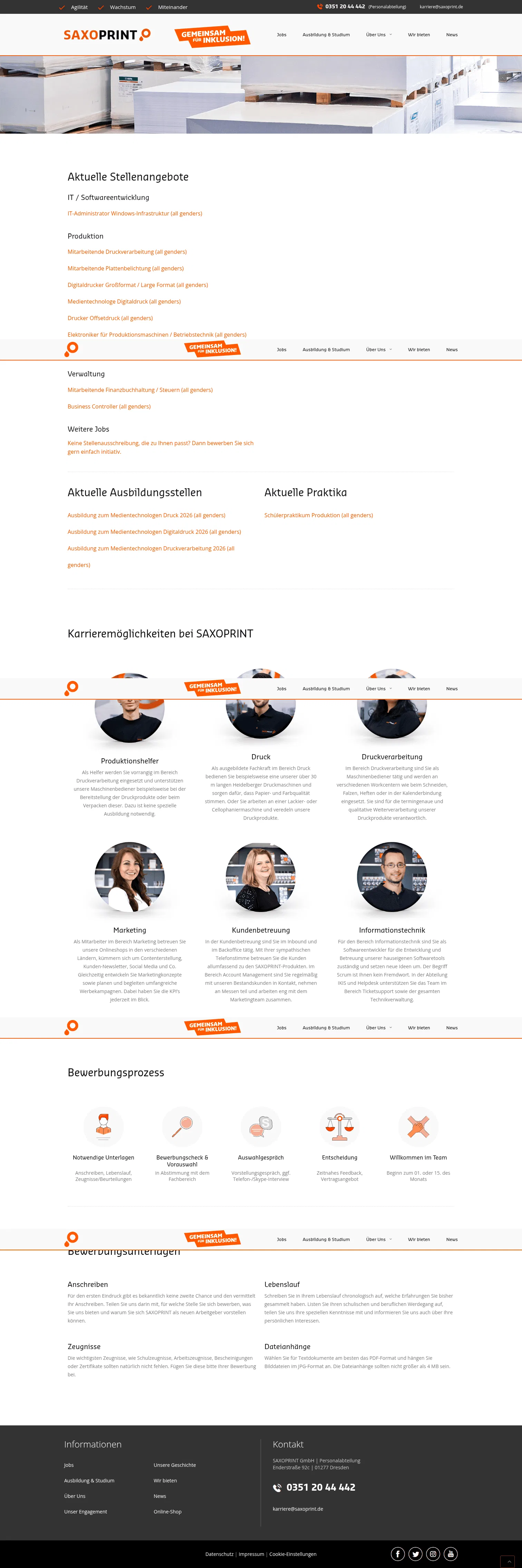 saxojobs.de/jobs on desktop, full screenshot