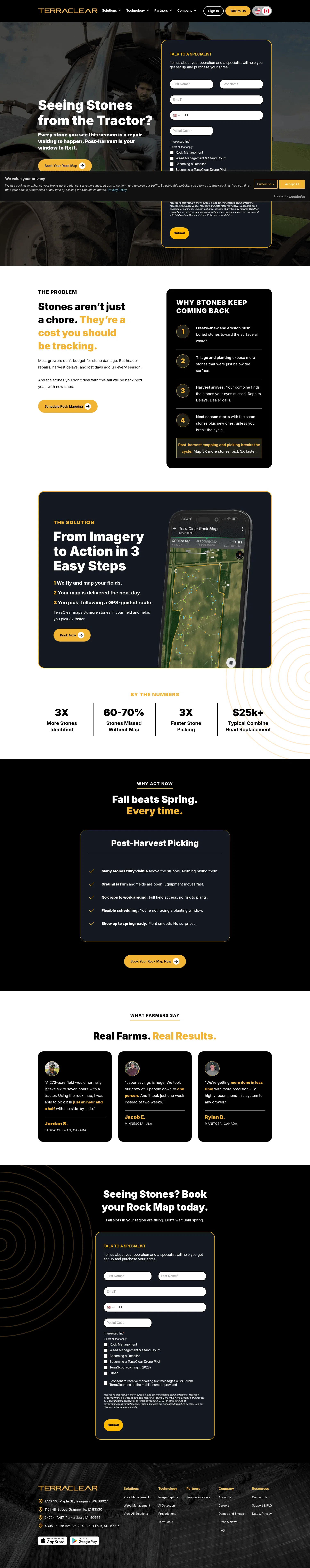 terraclearinc.ca/hitting-rocks-farming on desktop, full screenshot